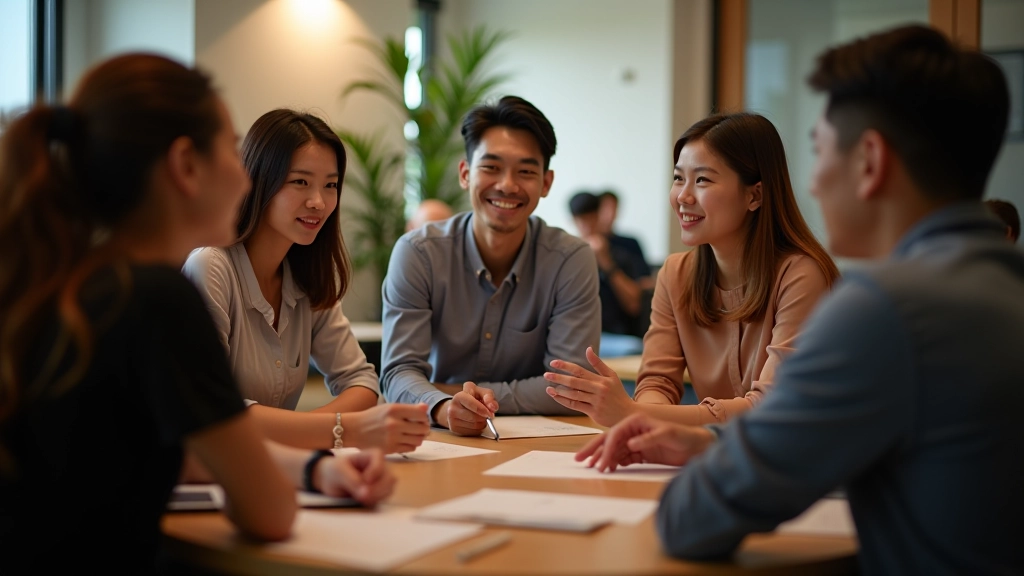 Team members engaged in active listening workshop exercise